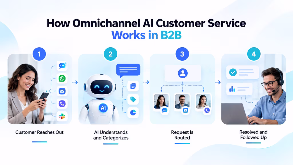 how omnichannel ai customer service works in b2b commplify